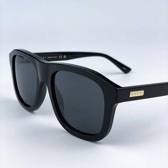 SALE! NEW Gucci GG1316S 001 Black Grey Square Unisex Sunglasses - Picture 6 of 11